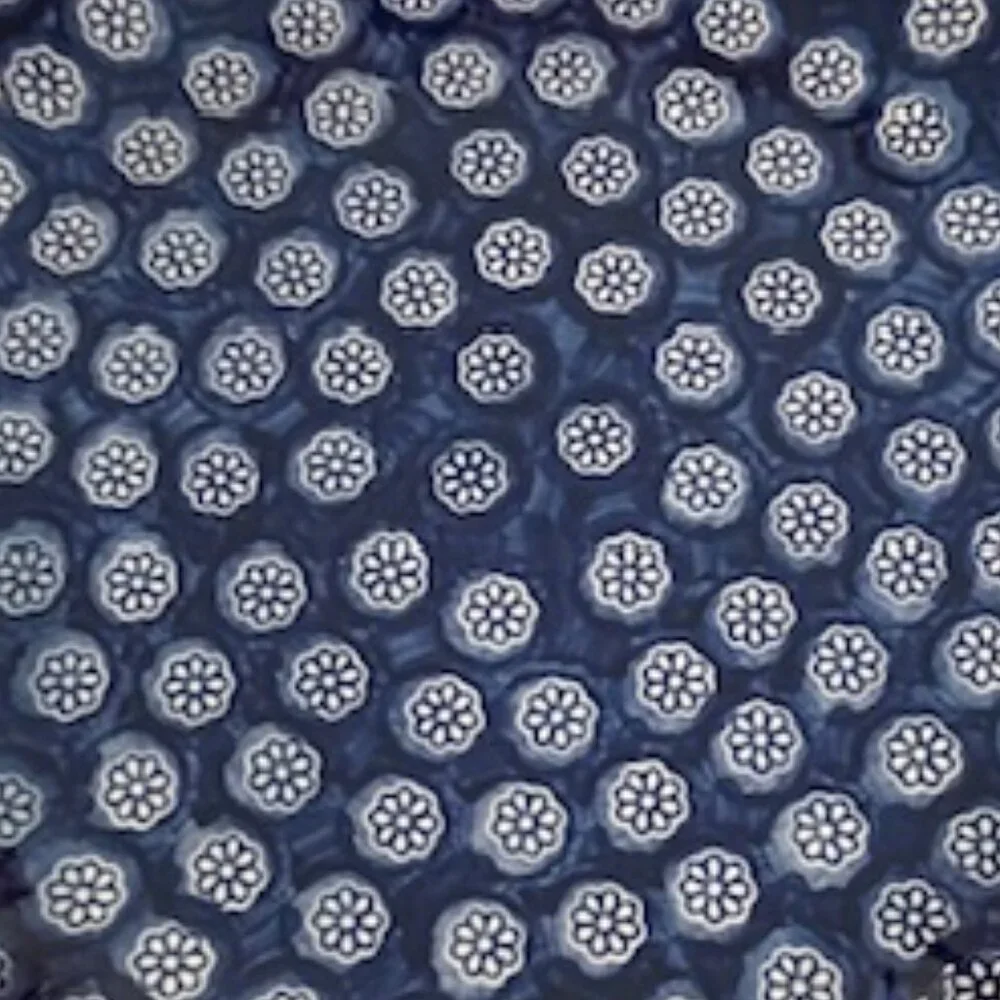 Boleslawica Polish Pottery Wiza Large Serving Bowl with Fluted Edge Blue Flowers - Picture 5 of 7